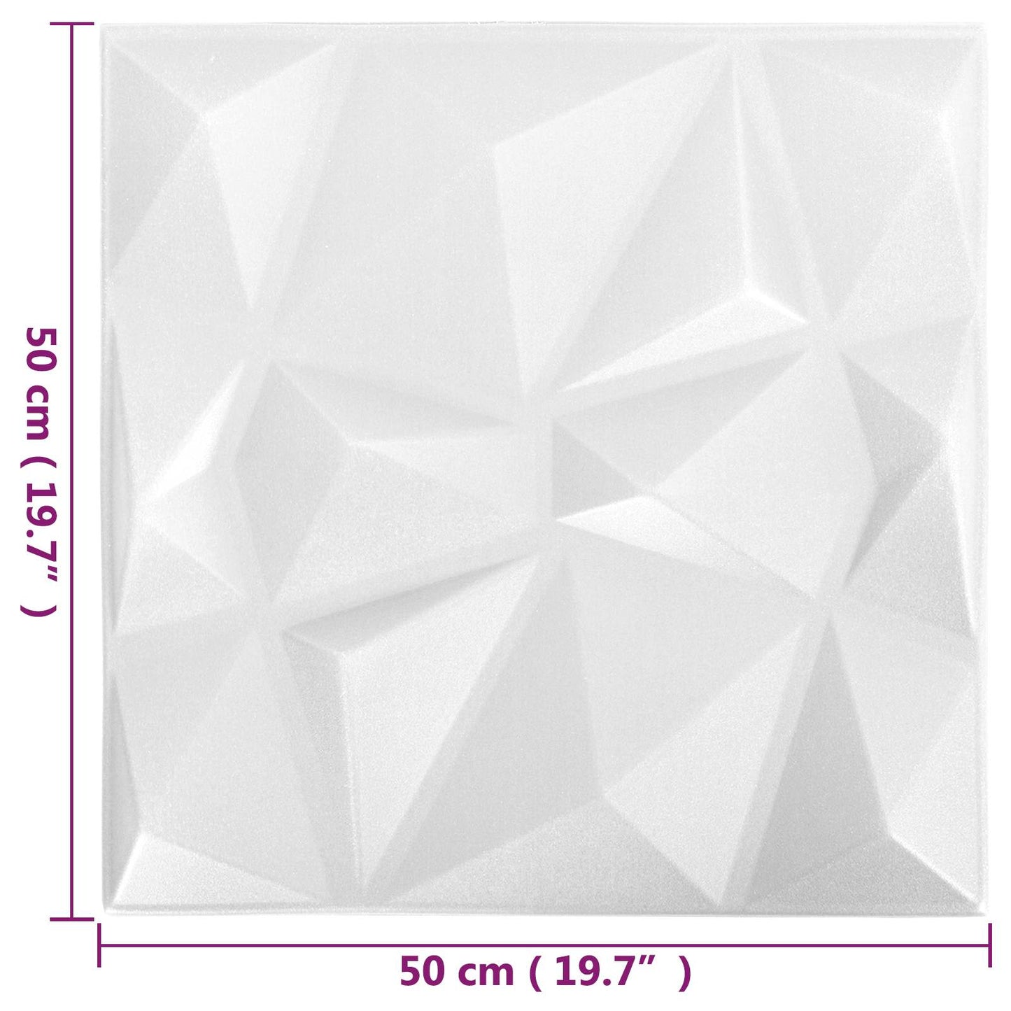 Wall Panels 24 pcs 50 x 50 cm Diamond White XPS Foam