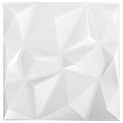 Wall Panels 24 pcs 50 x 50 cm Diamond White XPS Foam