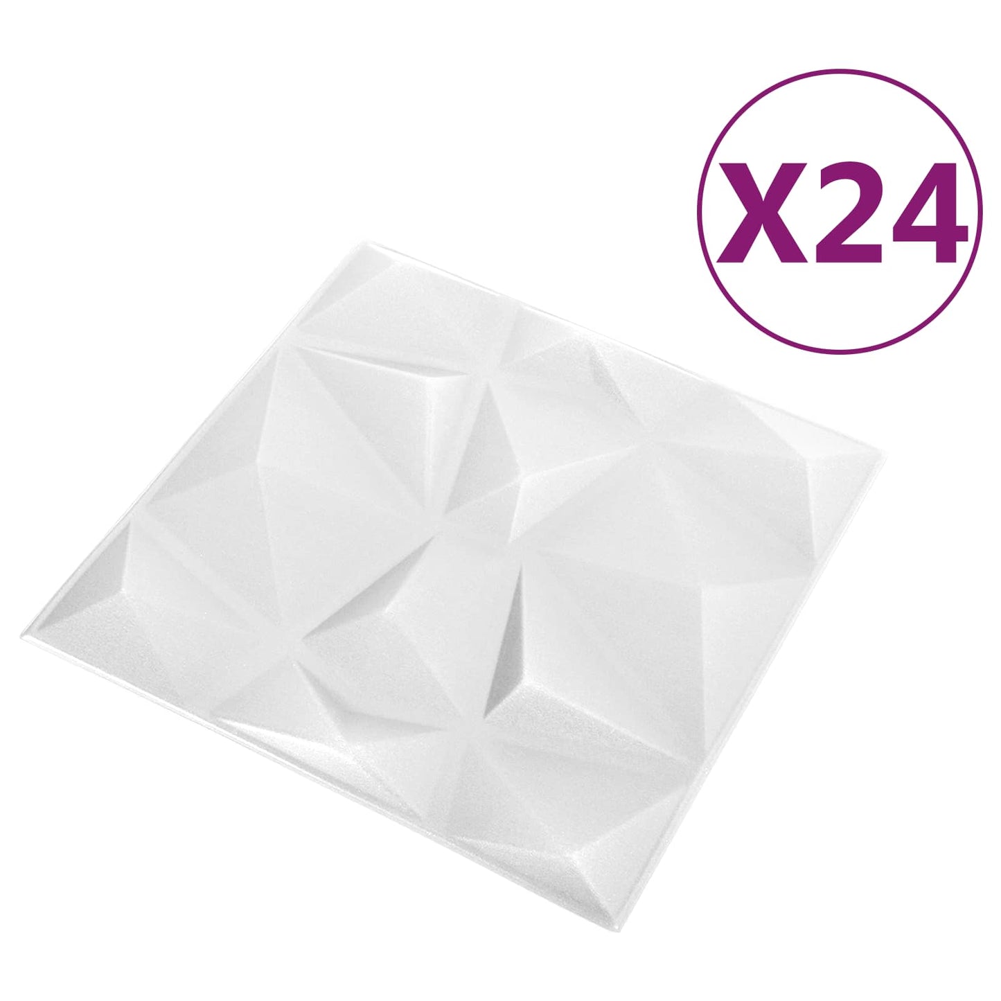 Wall Panels 24 pcs 50 x 50 cm Diamond White XPS Foam