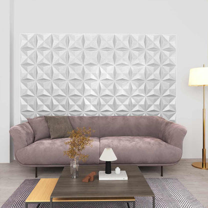Wall Panels 24 pcs Origami White 50 x 50 cm XPS Foam