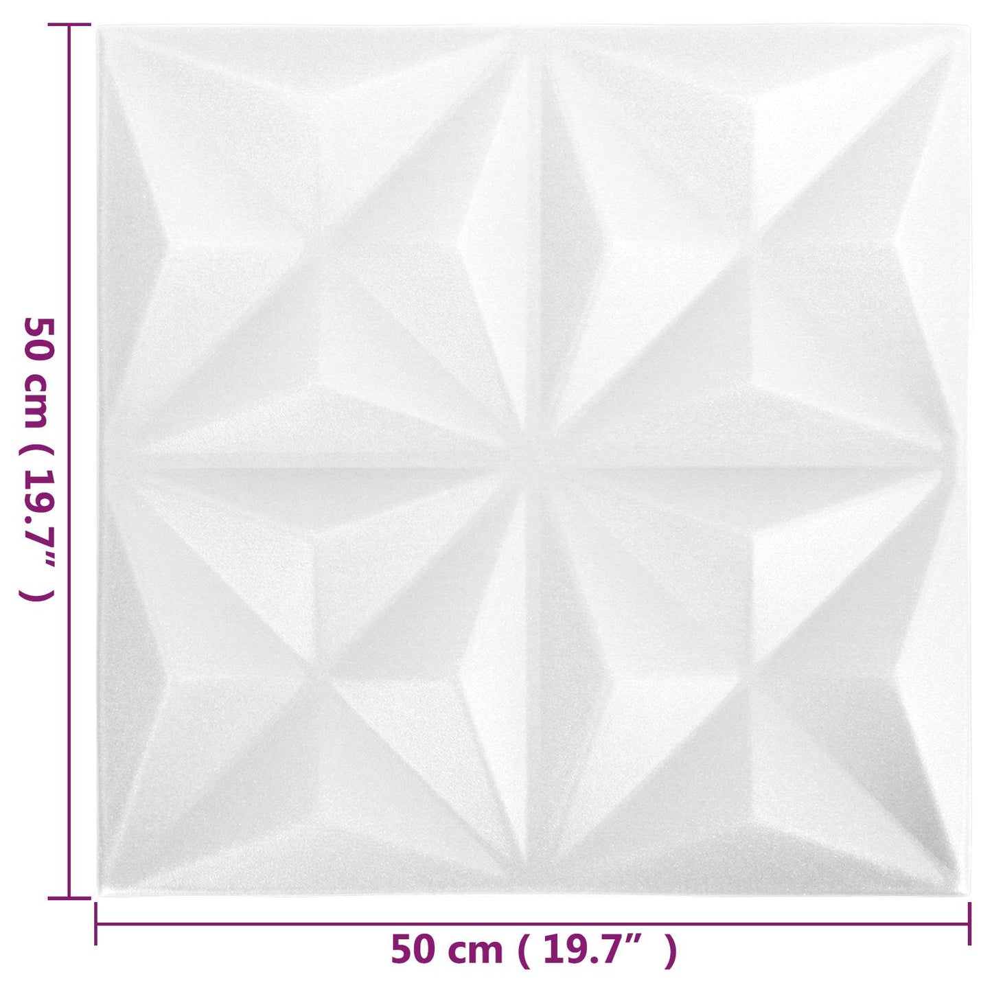 Wall Panels 24 pcs Origami White 50 x 50 cm XPS Foam