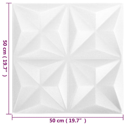 Wall Panels 24 pcs Origami White 50 x 50 cm XPS Foam