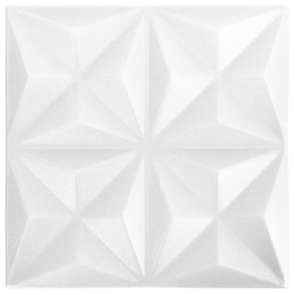 Wall Panels 24 pcs Origami White 50 x 50 cm XPS Foam