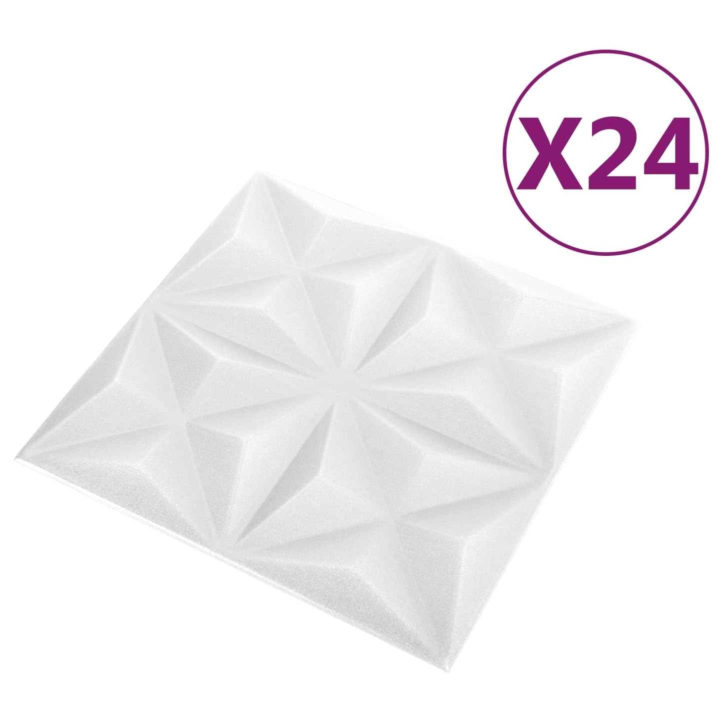 Wall Panels 24 pcs Origami White 50 x 50 cm XPS Foam