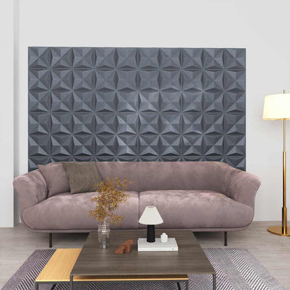 Wall Panels 12 pcs Origami Grey 50 x 50 cm XPS Foam
