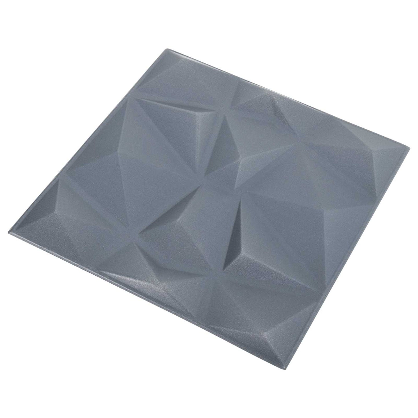 Wall Panels 12 pcs Origami Grey 50 x 50 cm XPS Foam