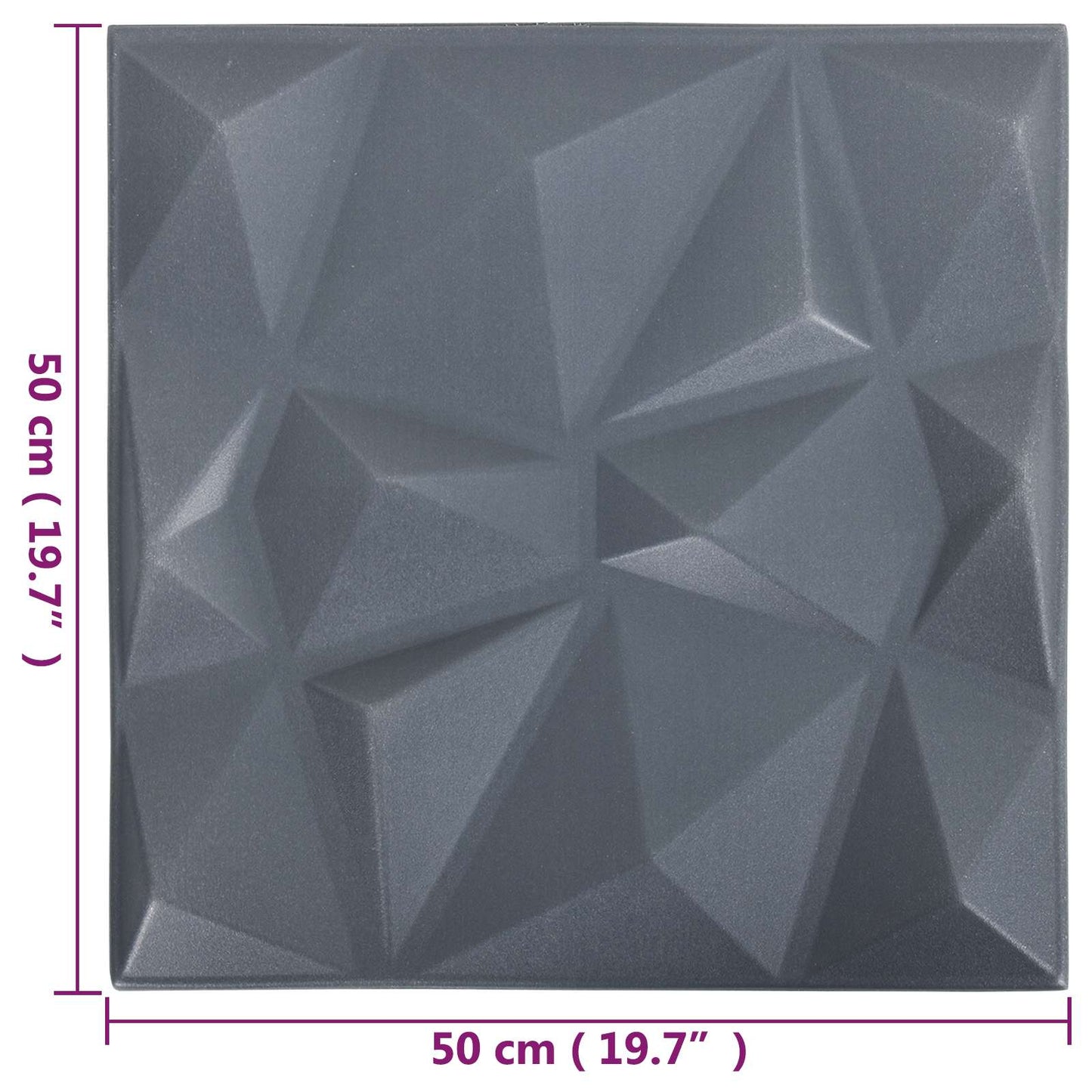 Wall Panels 12 pcs Origami Grey 50 x 50 cm XPS Foam