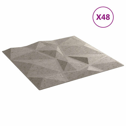 Wall Panels 48 pcs 50 x 50 cm Concrete Grey XPS Foam