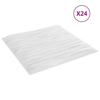 Wall Panels 24 pcs 50 x 50 cm White Stone XPS Foam