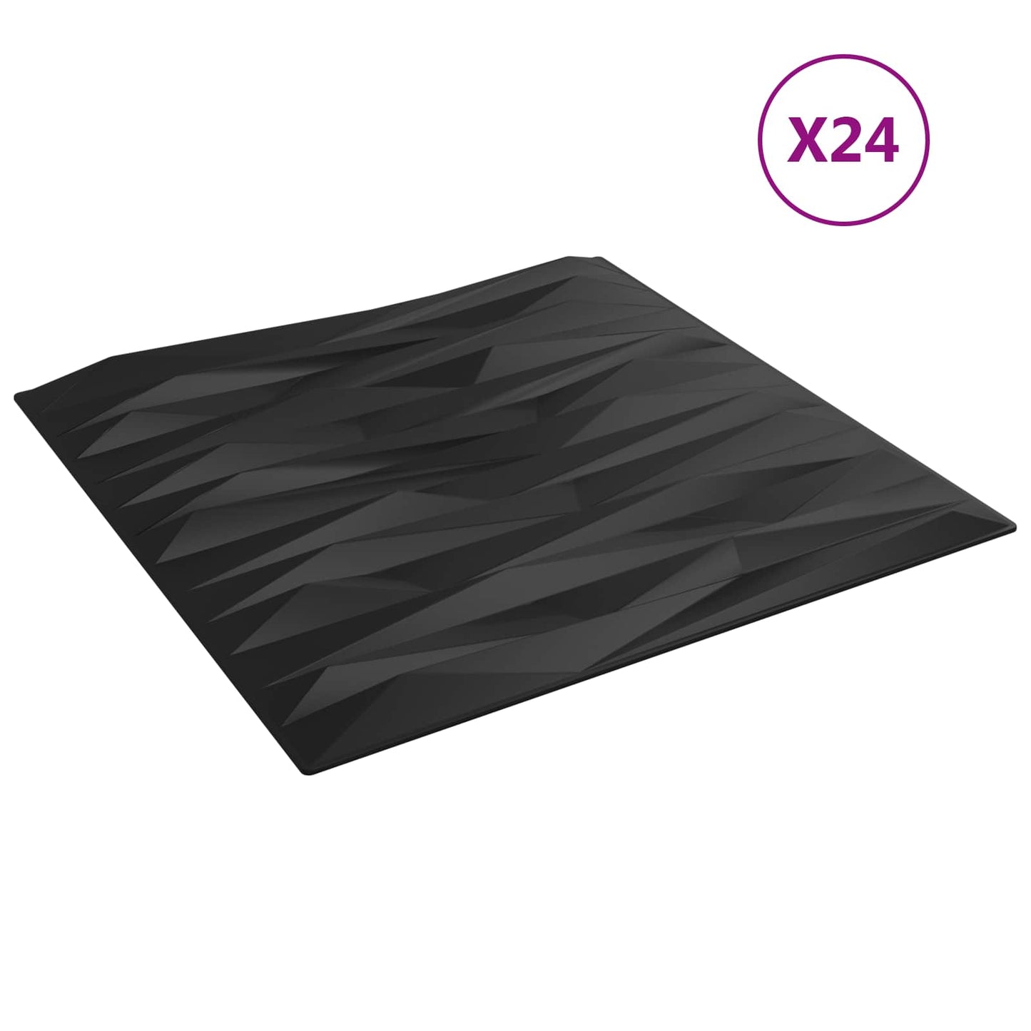 Wall Panels 24 pcs 50 x 50 cm Black Stone XPS Foam