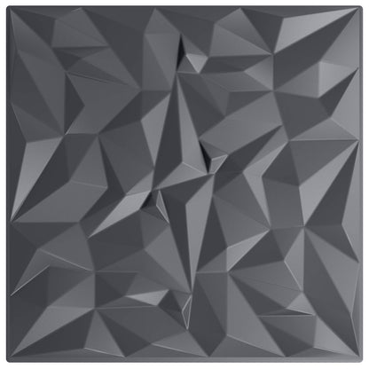 Wall Panels 12 pcs 50 x 50 cm Amethyst Grey XPS Foam