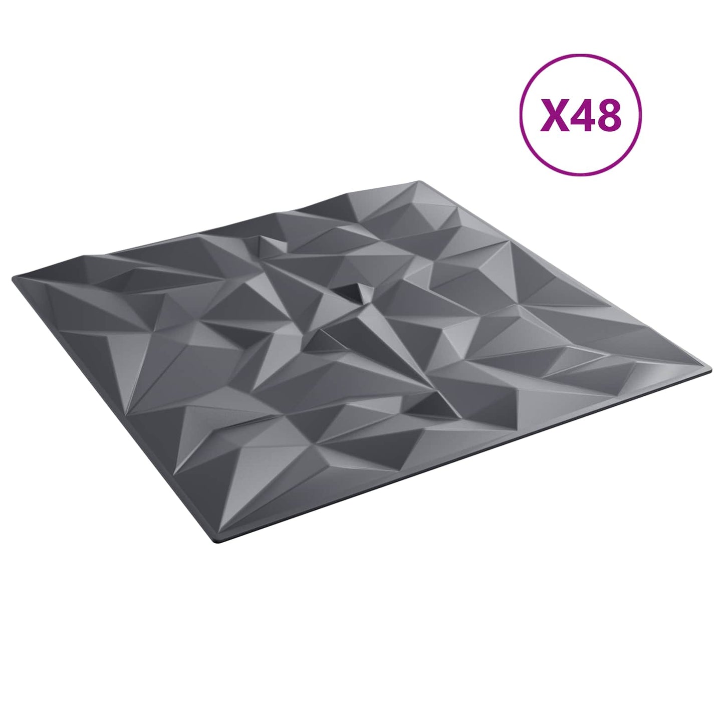 Wall Panels 48 pcs 50 x 50 cm Amethyst Grey XPS Foam
