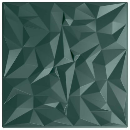 Wall Panels 12 pcs 50 x 50 cm Amethyst Green XPS Foam