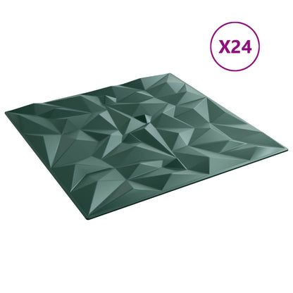 Wall Panels 24 pcs 50 x 50 cm Amethyst Green XPS Foam