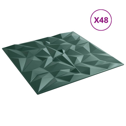 Wall Panels 48 pcs 50 x 50 cm Amethyst Green XPS Foam