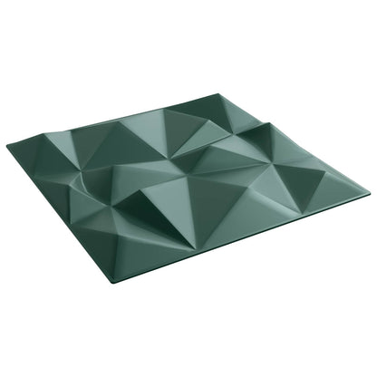 Wall Panels 12 pcs 50 x 50 cm Diamond Green XPS Foam