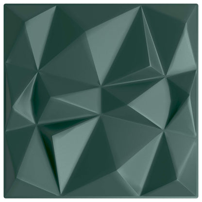 Wall Panels 12 pcs 50 x 50 cm Diamond Green XPS Foam