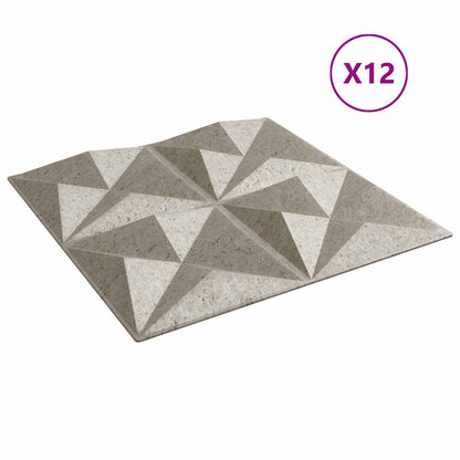 Wall Panels 12 pcs 50 x 50 cm Origami Beton XPS Foam
