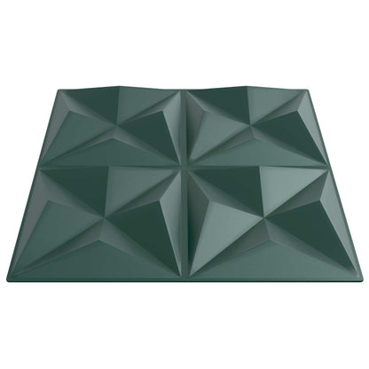 Wall Panels 24 pcs Origami Green 50 x 50 cm XPS Foam