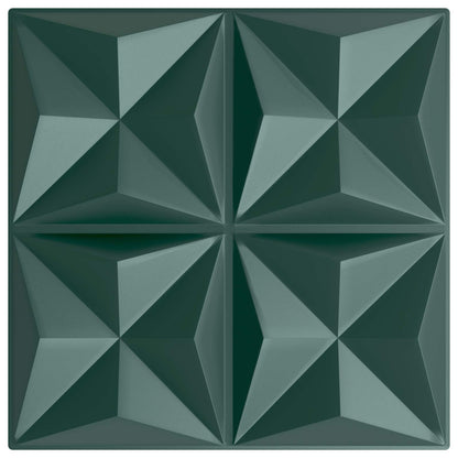 Wall Panels 24 pcs Origami Green 50 x 50 cm XPS Foam