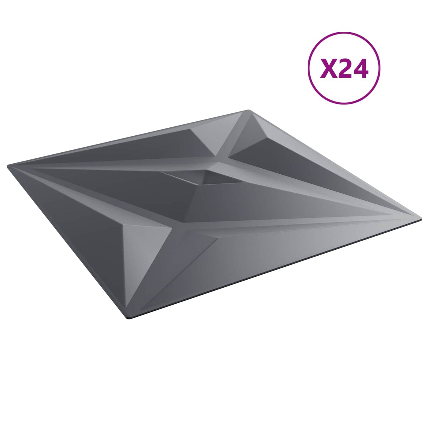 Wall Panels 24 pcs 50 x 50 cm Star Grey XPS Foam