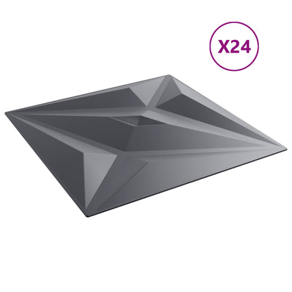 Wall Panels 24 pcs 50 x 50 cm Star Grey XPS Foam