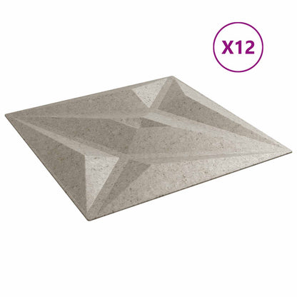 Wall Panels Star 12 pcs Star Beton 50 x 50 cm XPS Foam