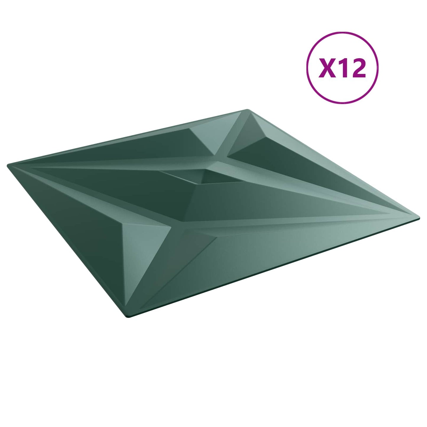 Wall Panels 12 pcs 50 x 50 cm Star Green XPS Foam