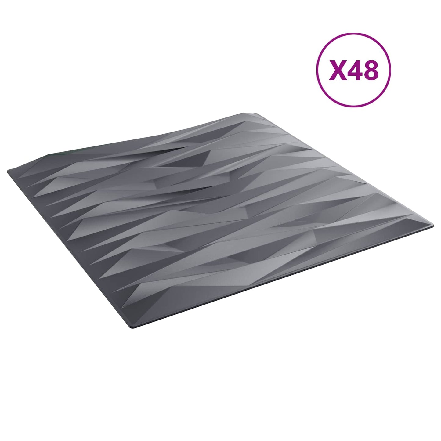 Wall Panels 48 pcs Stone Grey 50 x 50 cm XPS Foam