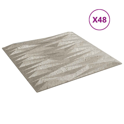 Wall Panels 48 pcs 50 x 50 cm Stone Beton XPS Foam