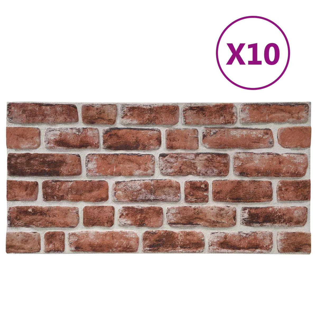 Wall Panels 10 pcs 100 x 50 cm Dark Brown and White EPS Foam