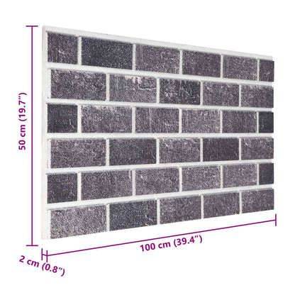 Wall Panels 10 pcs 100 x 50 cm Black and Grey EPS Foam