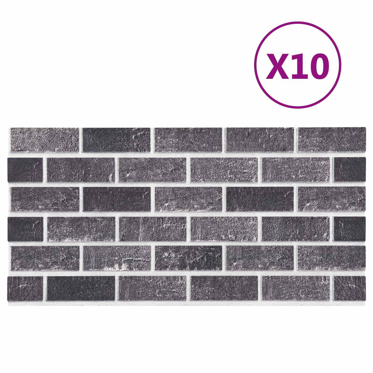 Wall Panels 10 pcs 100 x 50 cm Black and Grey EPS Foam
