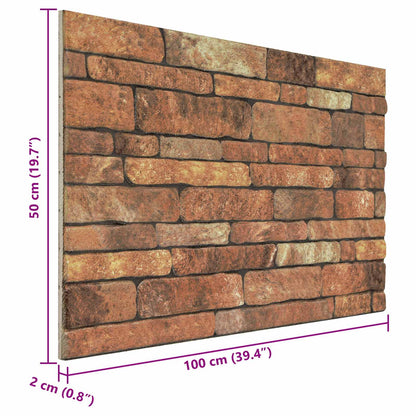 Wall Panels 10 pcs 100 x 50 cm Brown and White EPS Foam
