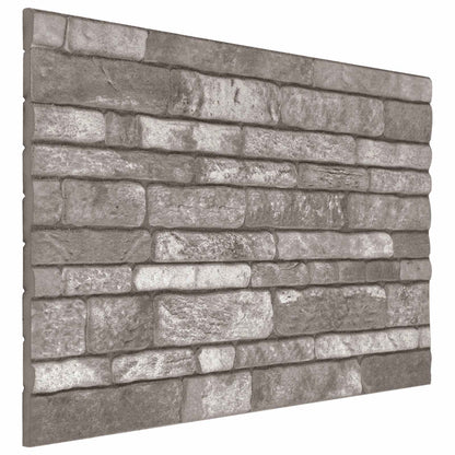 Wall Panels 10 pcs 100 x 50 cm Dark Grey EPS Foam
