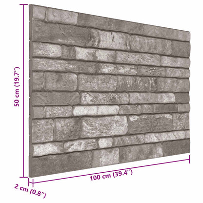 Wall Panels 10 pcs 100 x 50 cm Dark Grey EPS Foam