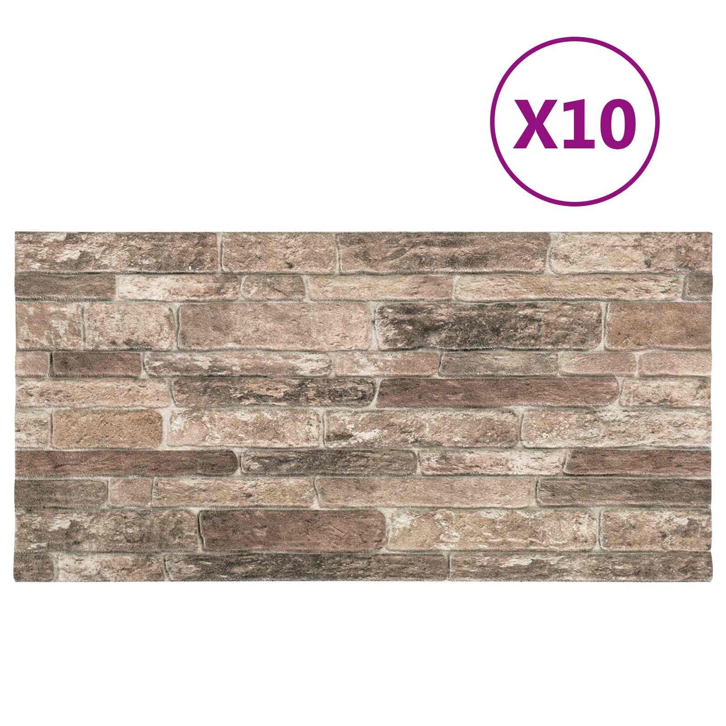Wall Panels 10 pcs Multicolour 100 x 50 cm EPS Foam