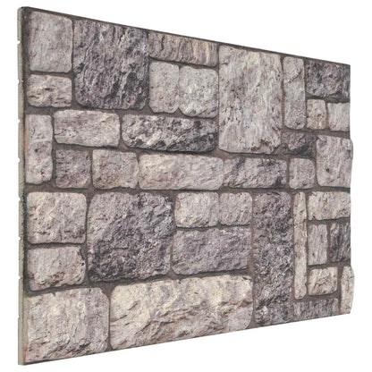 Wall Panels 10 pcs 100 x 50 cm Grey and White EPS Foam