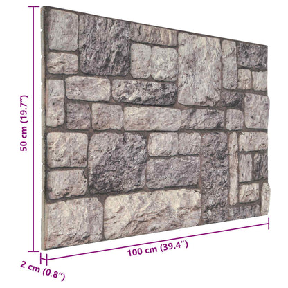 Wall Panels 10 pcs 100 x 50 cm Grey and White EPS Foam