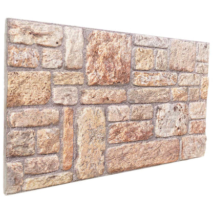 Wall Panels 10 pcs 100 x 50 cm Light Brown and White EPS Foam