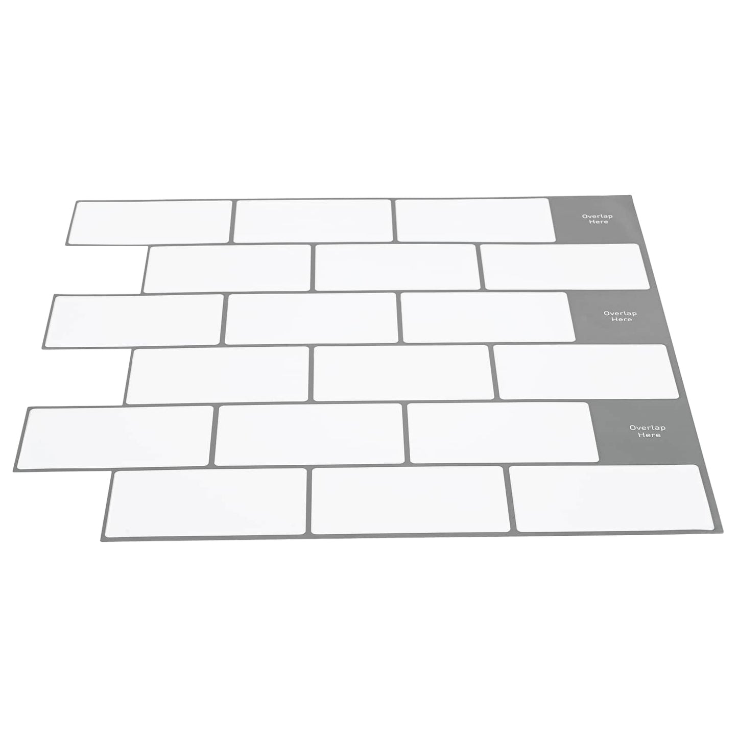Subway Tile 50 pcs White Grey 30 x 30 cm Polyurethane and PET