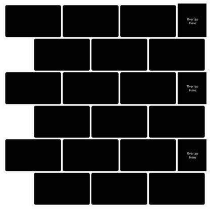 Subway Tile 10 pcs Black 30 x 30 cm Polyurethane and PET