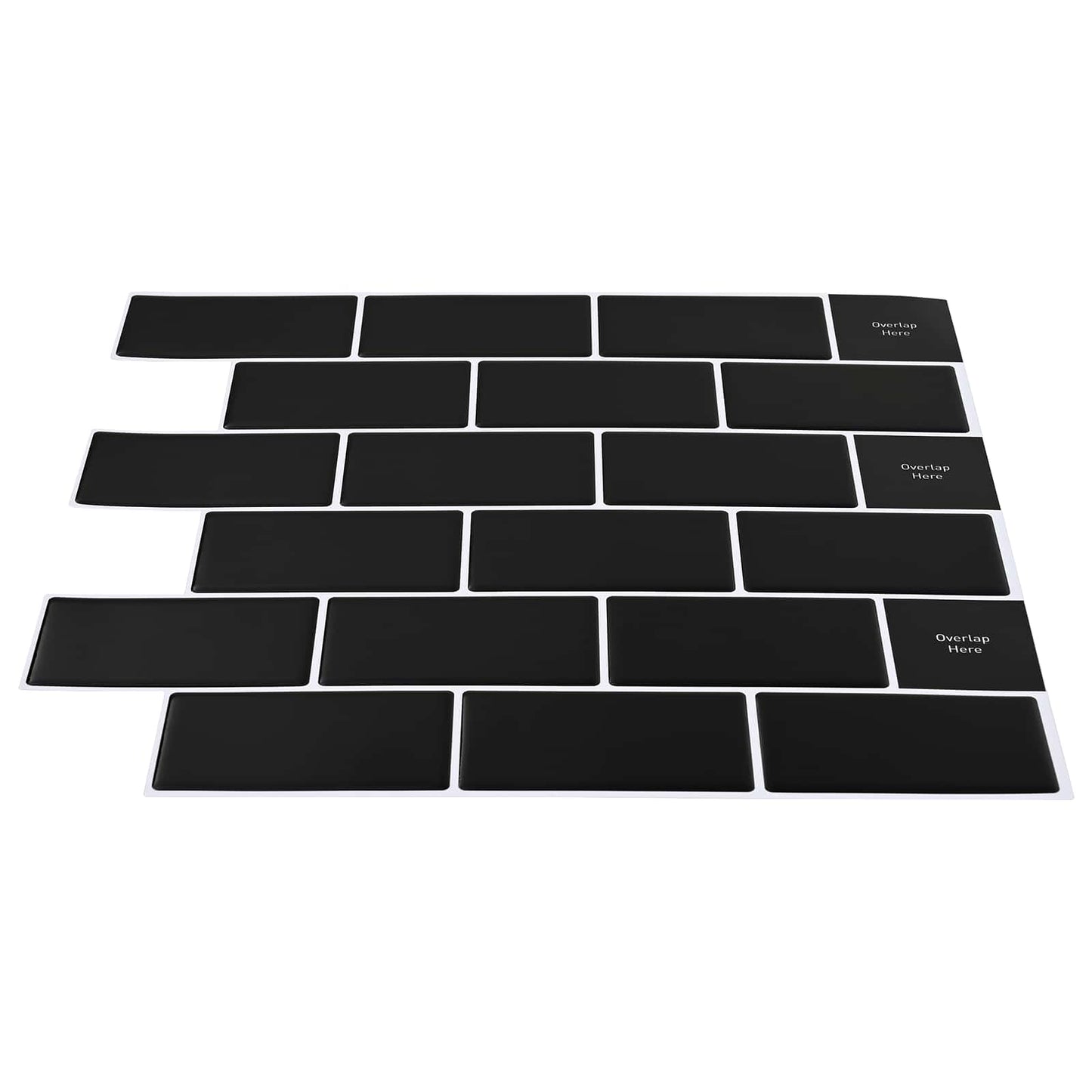 Subway Tile 50 pcs Black 30 x 30 cm Polyurethane and PET