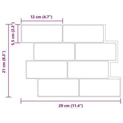 Decorative Stickers 20 pcs White Grey 29 x 21 cm
