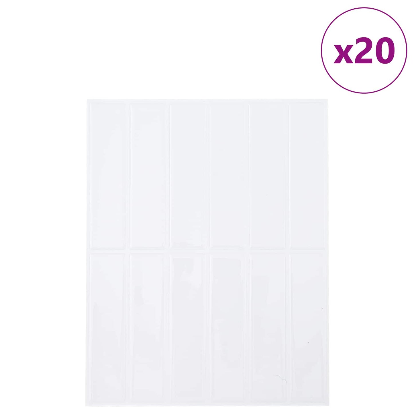 Rectangular Tile 20 pcs White 29 x 23 x 0.08 cm