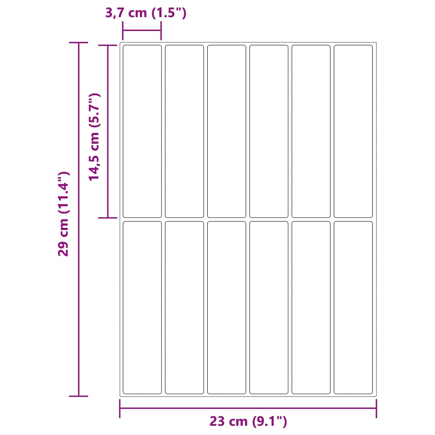 Rectangular Tile 10 pcs Beige Coffee 29 x 23 x 0.08 cm