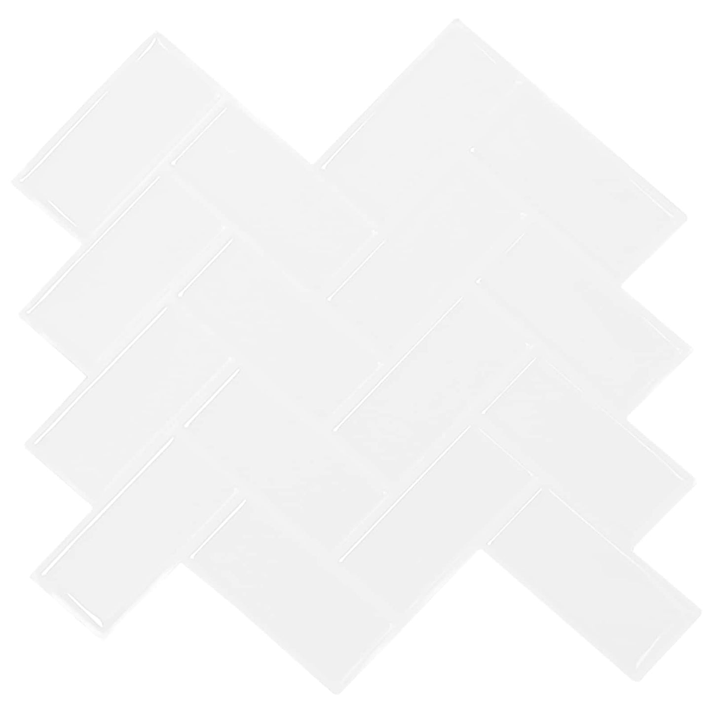 Herringbone Tile 20 pcs White 30 x 30 cm Polyurethane and PET