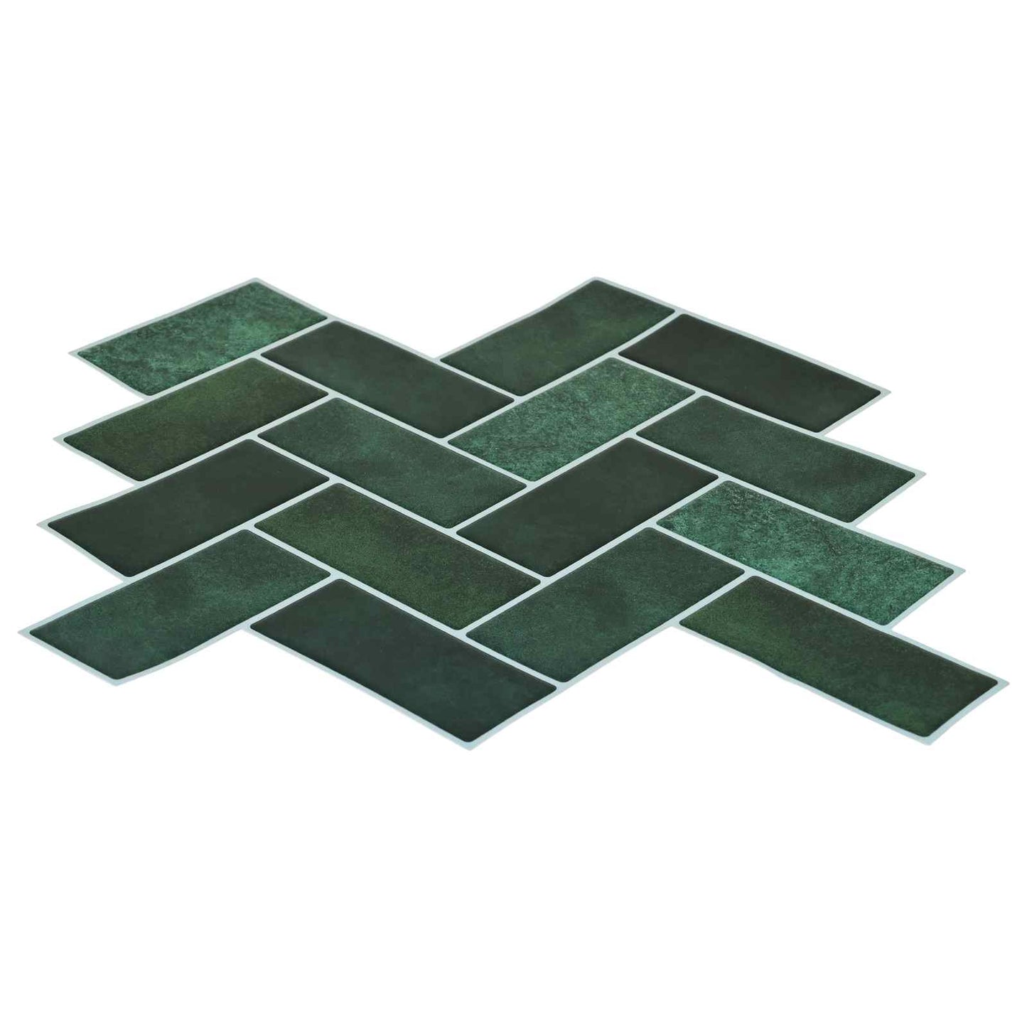 Herringbone Tile 10 pcs Dark Green 30 x 30 cm