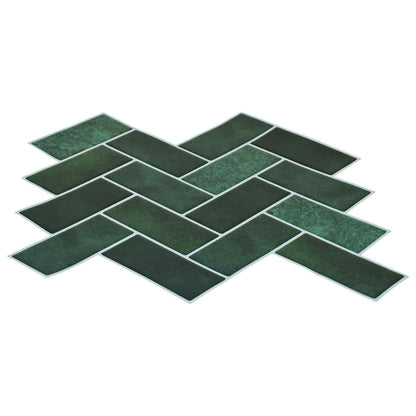 Herringbone Tile 20 pcs Dark Green 30 x 30 cm