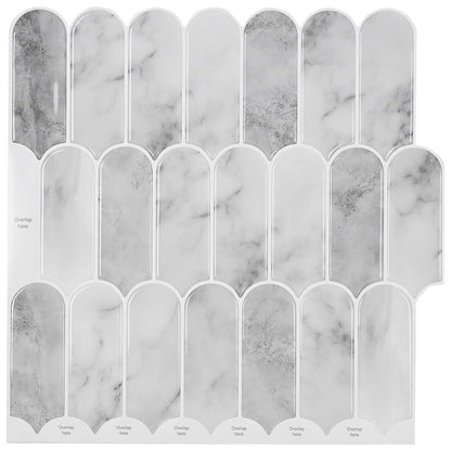 Feather Tile 20 pcs Grey Marble 30 x 30 cm Polyurethane and PET